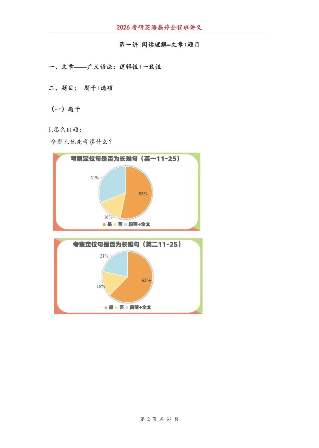 26考研阅读理论讲义(王晶婷)