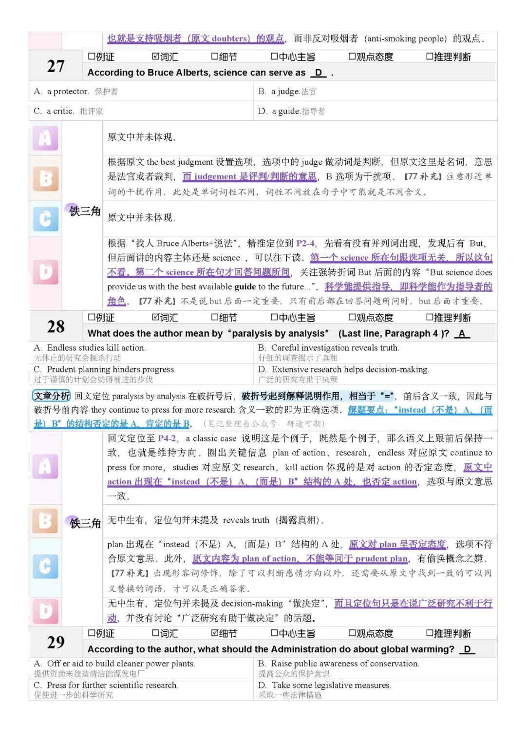 26考研2005年阅读铁三角(唐颉M)精讲笔记(研途可期)