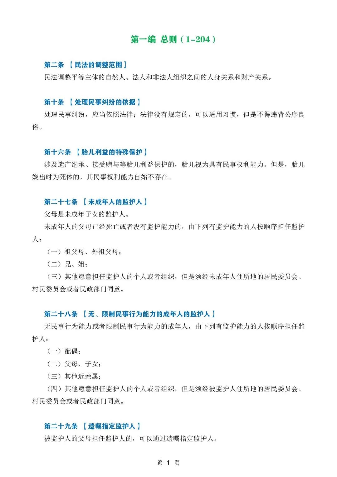 26考研法硕民法典重点法条完全版
