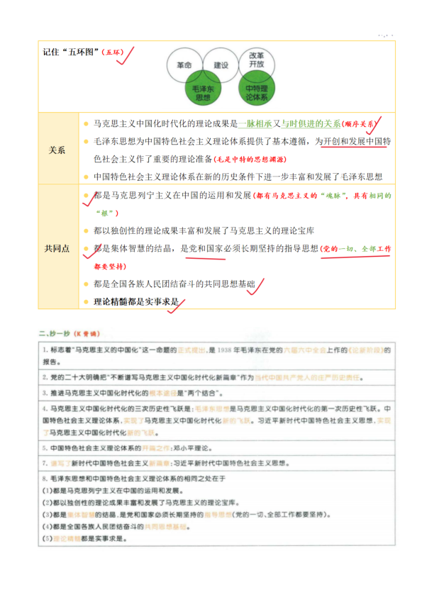 26考研徐腿强化班融合笔记毛中特总(枯藤)