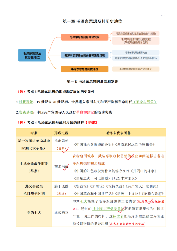26考研徐腿强化班融合笔记毛中特总(枯藤)